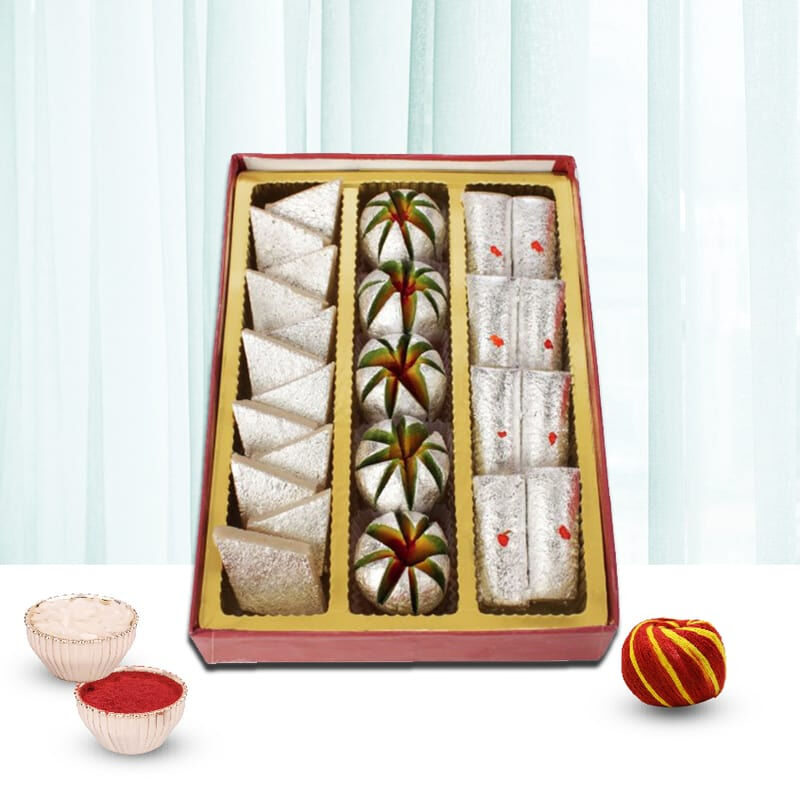 Bhai Dooj Tikka with Assorted Kaju Sweets