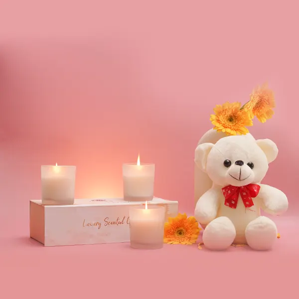 Luxury Feminine Candles & Teddy Duo