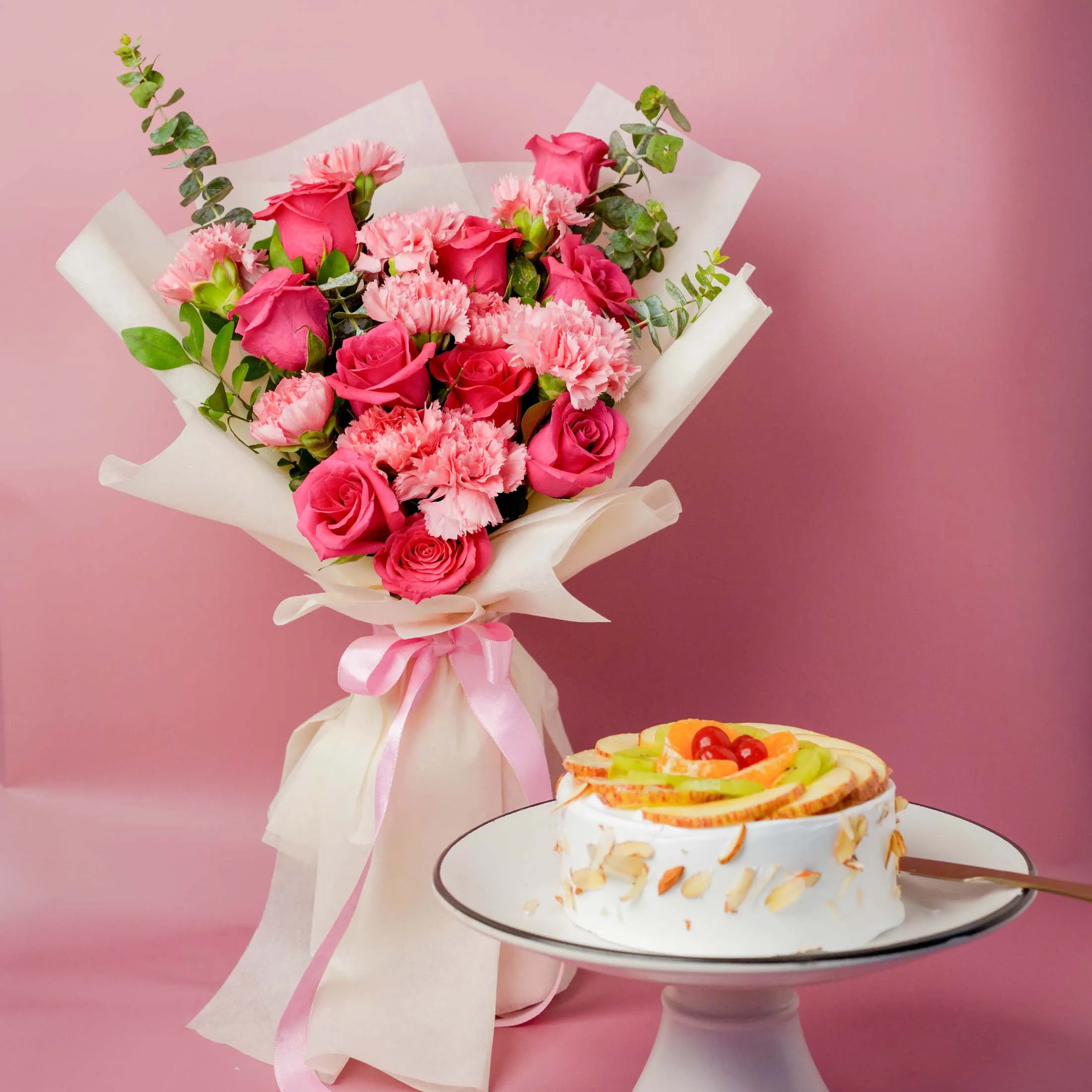 Rosy Radiance & Fruit Cake