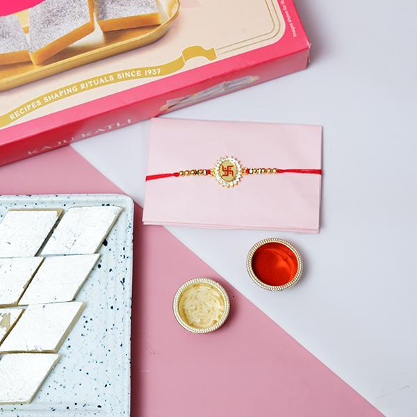 Meenakari Rakhi & Kaju Burfi