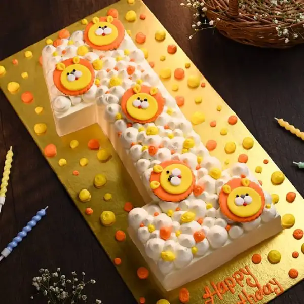 Lion Number Cake