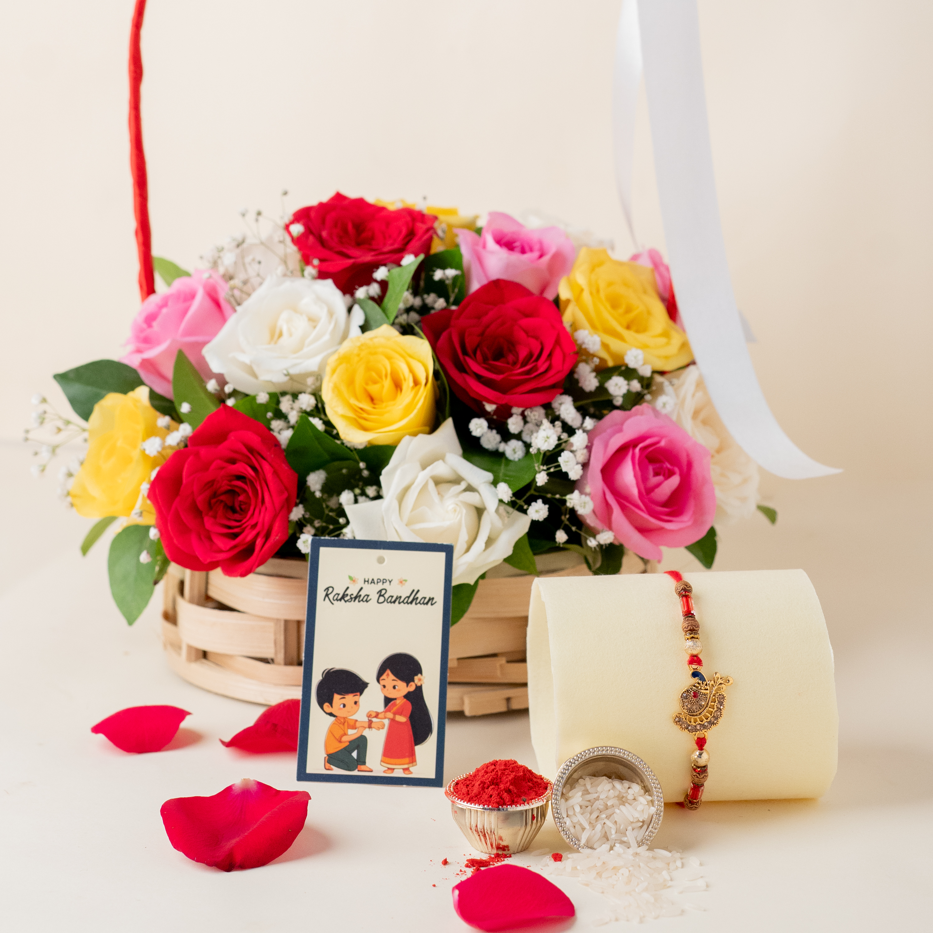 Peacock Rakhi & Soothing Roses Peacock Rakhi & Soothing Roses