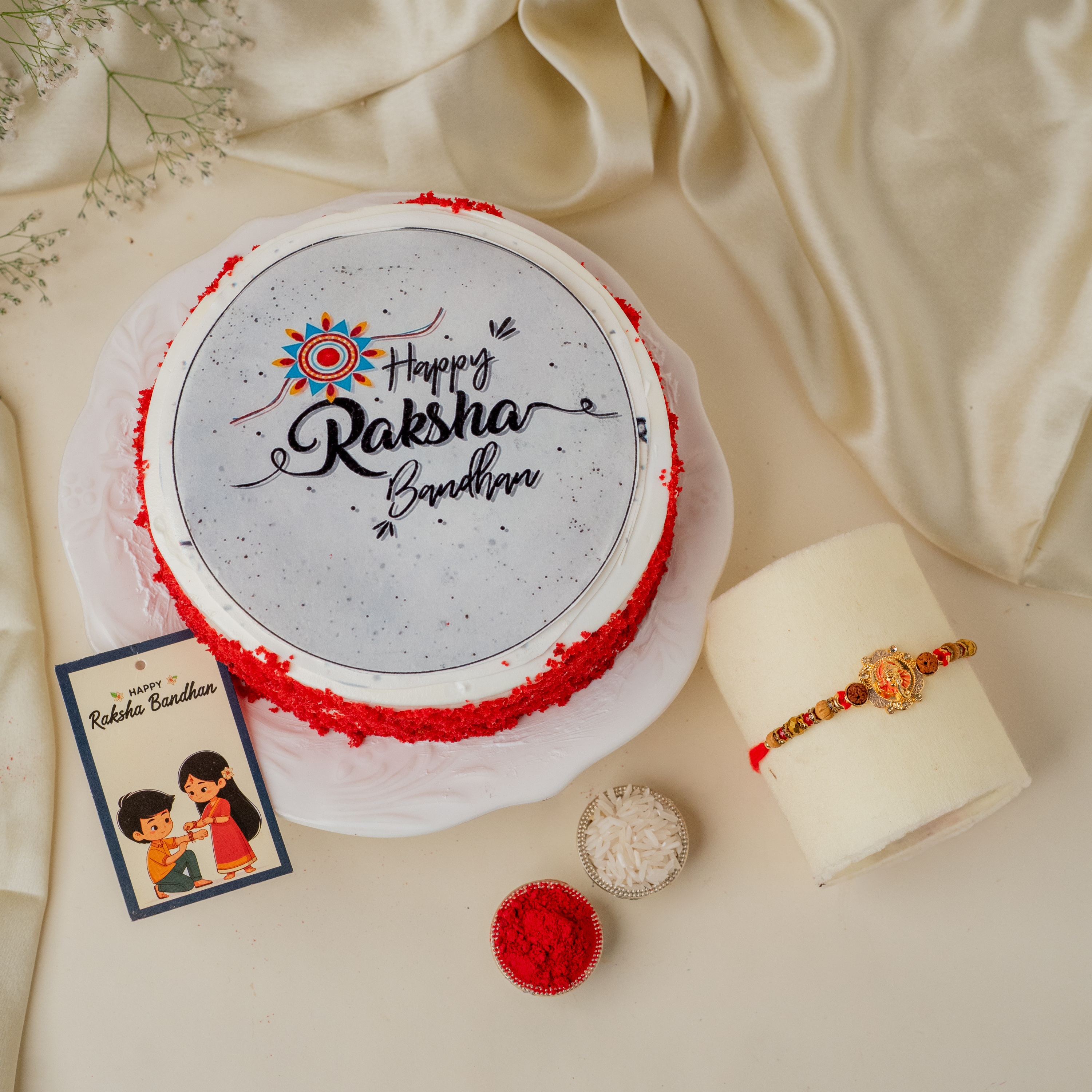 Ganesh rakhi with cake