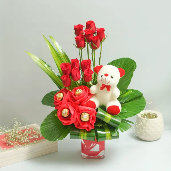 Teddy Rose Vase