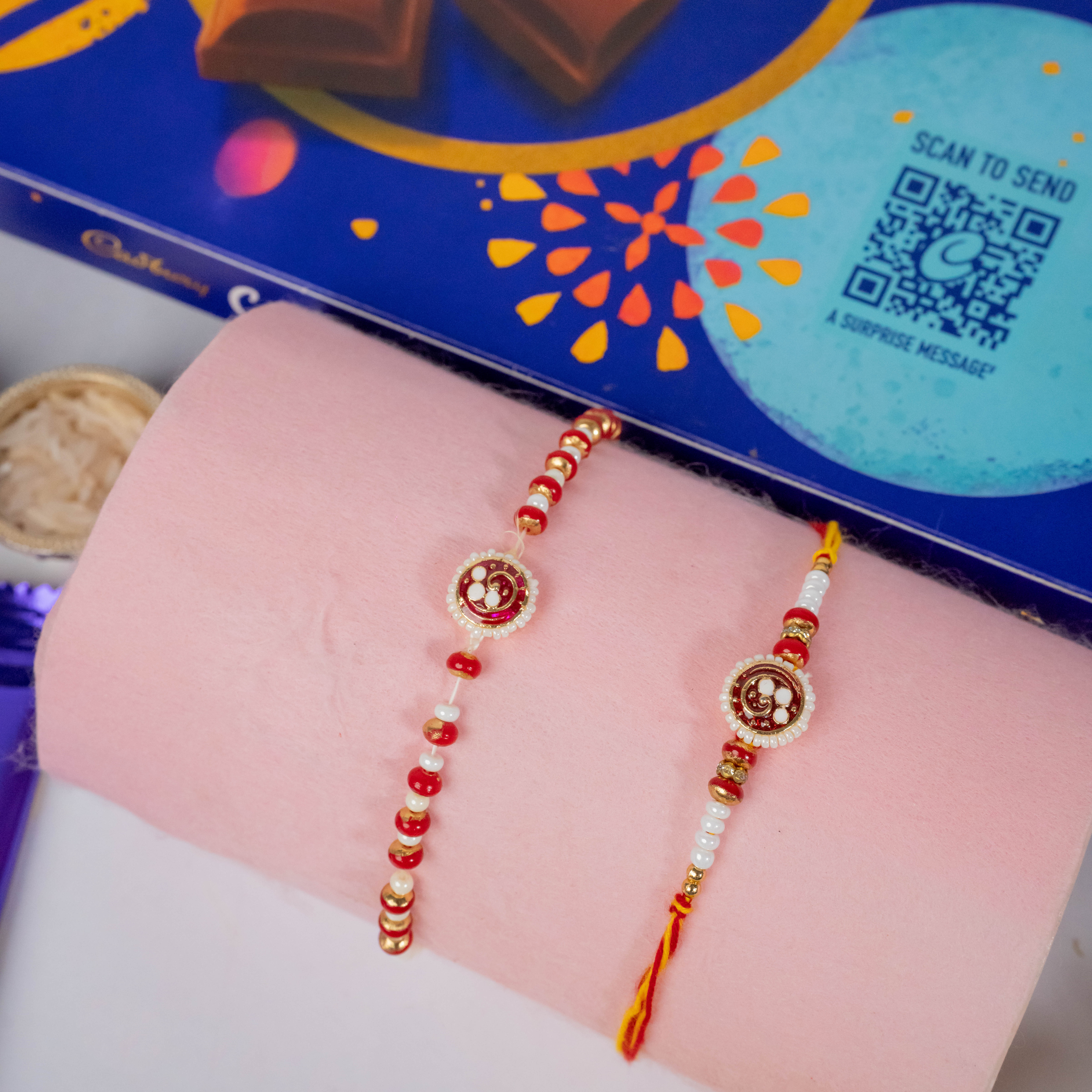 Elegant Krishna Designer Lumba Bhaiya Bhabhi Rakhi