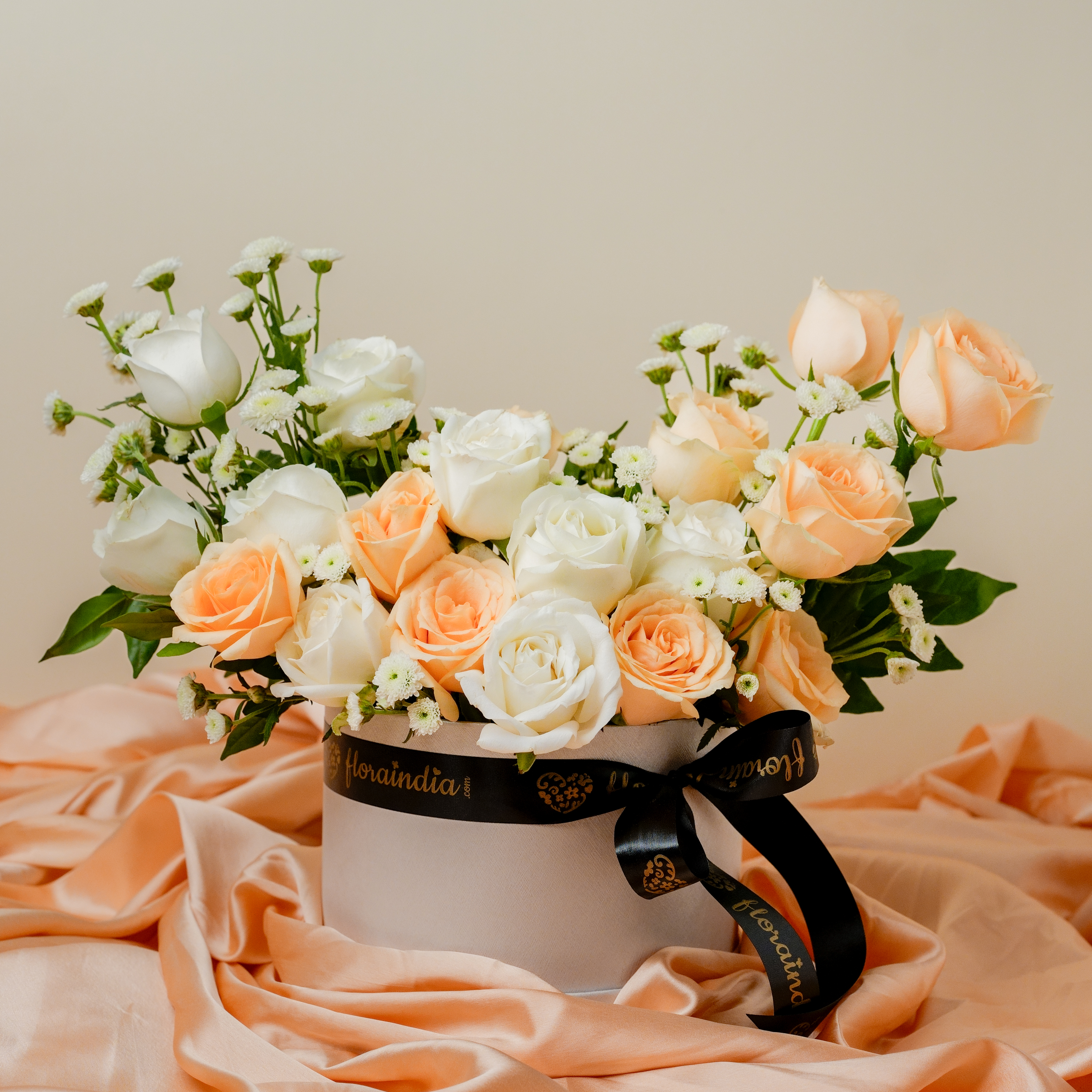 Peach White Rose Bliss Box