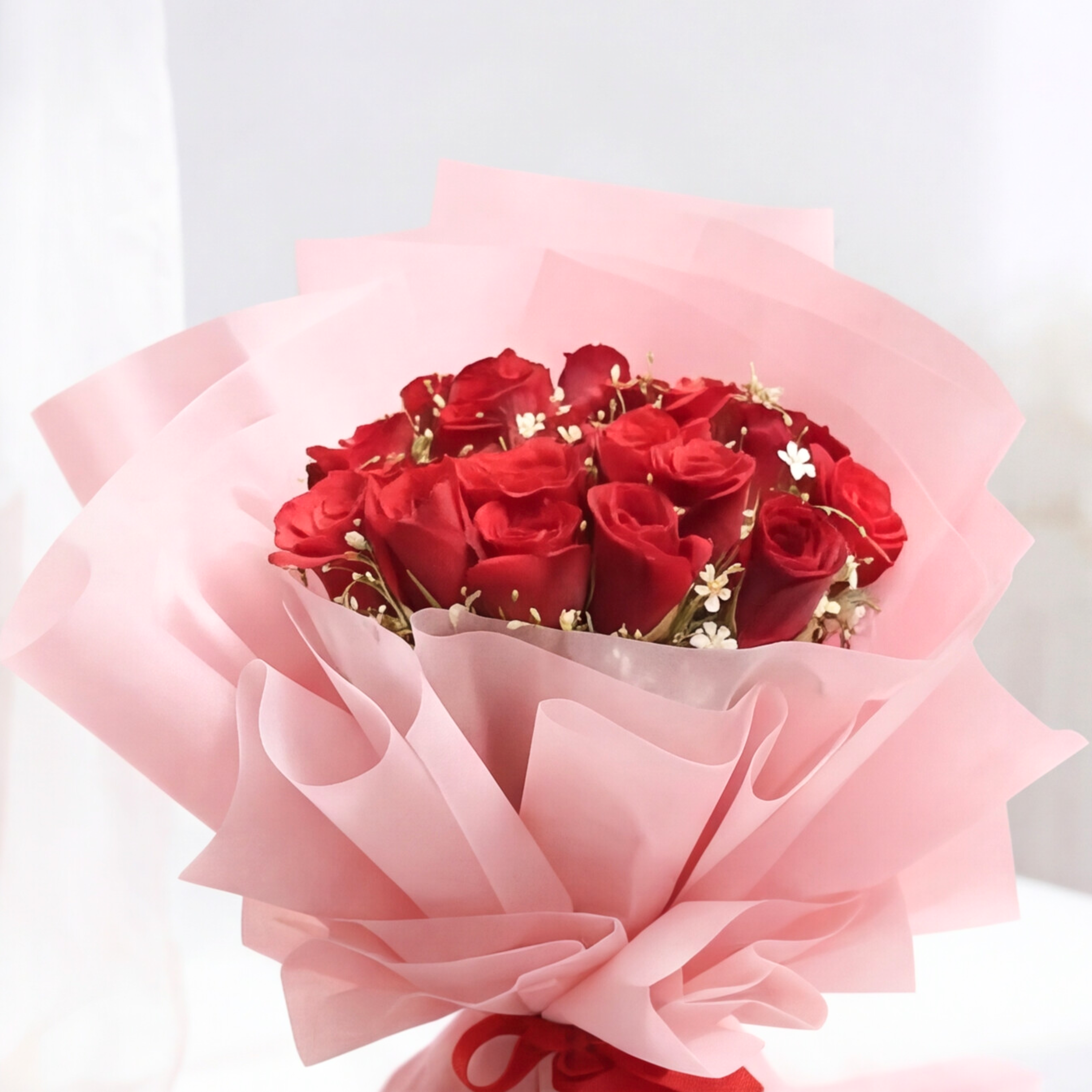 15 Red Roses Hand-Tied Bouquet