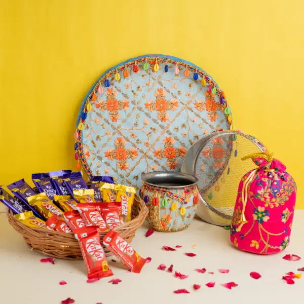 Chocolates With Chauth Thali