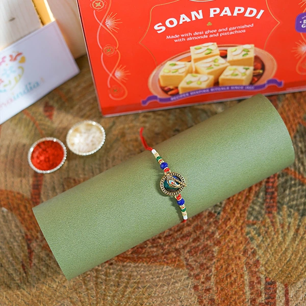 Meenakari Rakhi & Soan Papdi
