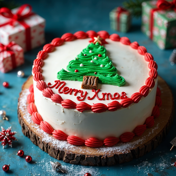 Xmas Tree Treasure Cake