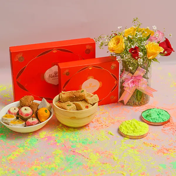 Holi Classic Mithai & Roses Combo