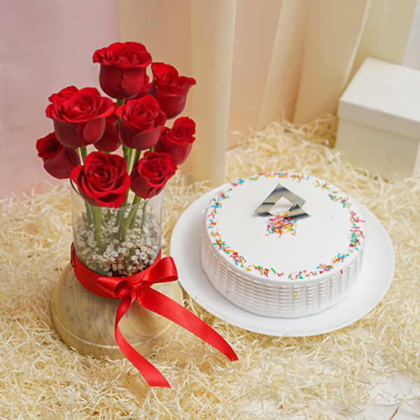 Rose-Kissed Cake Combo