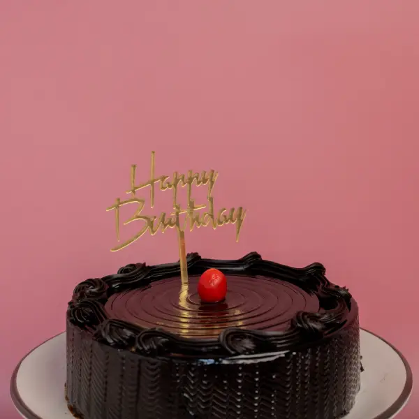 Truffle Cake With Birthday Tag
