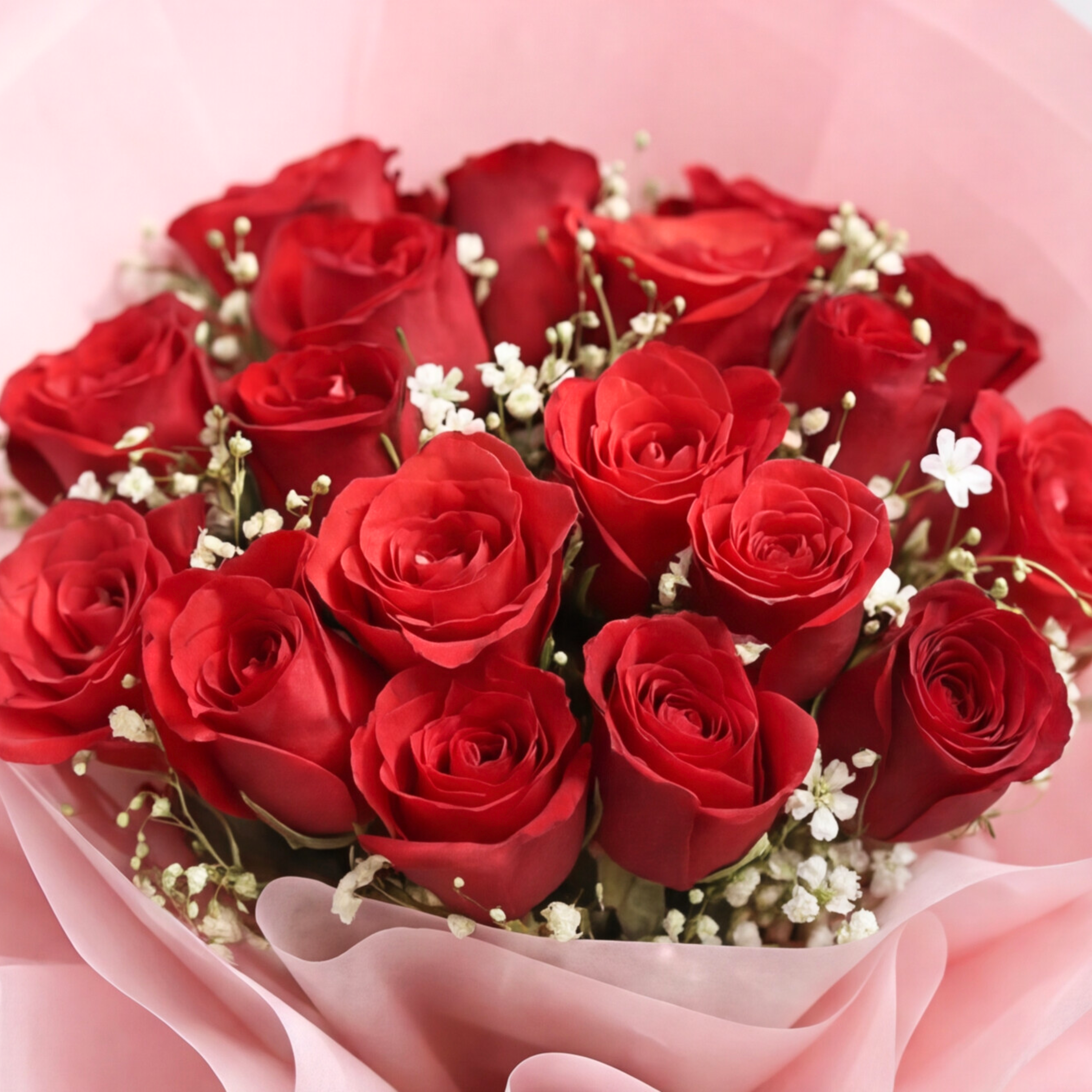 15 Red Roses Hand-Tied Bouquet