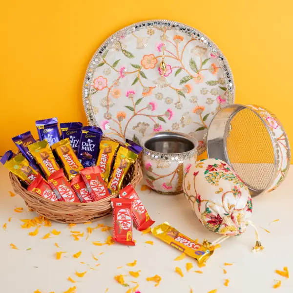 Grey Chauth With Chocolate Kit Grey Chauth With Chocolate Kit