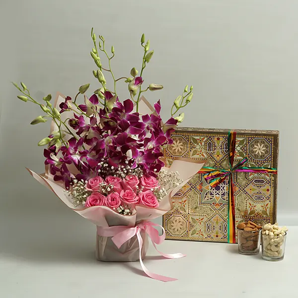 Orchid-Rose Pot with Nutty Goodness