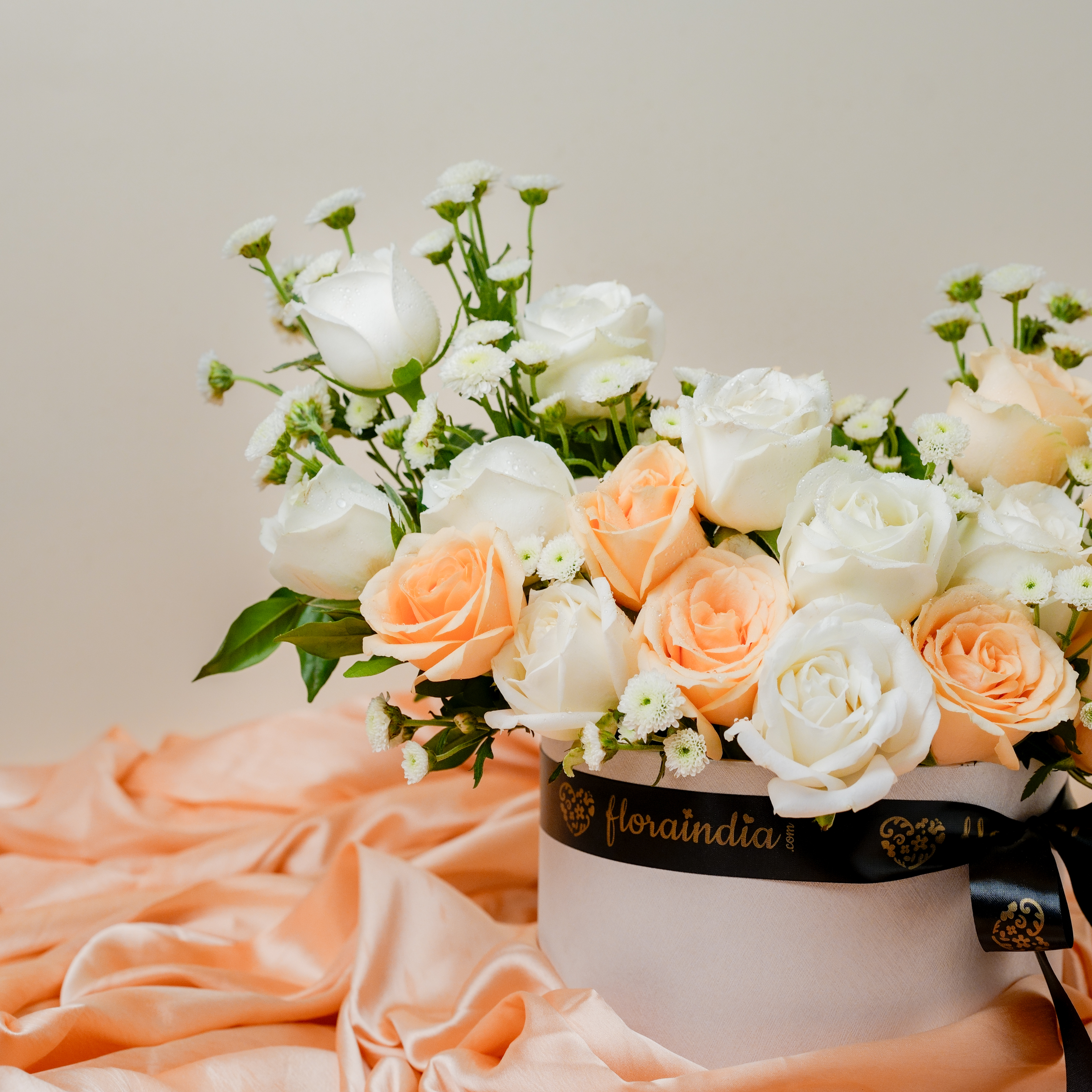 Peach White Rose Bliss Box