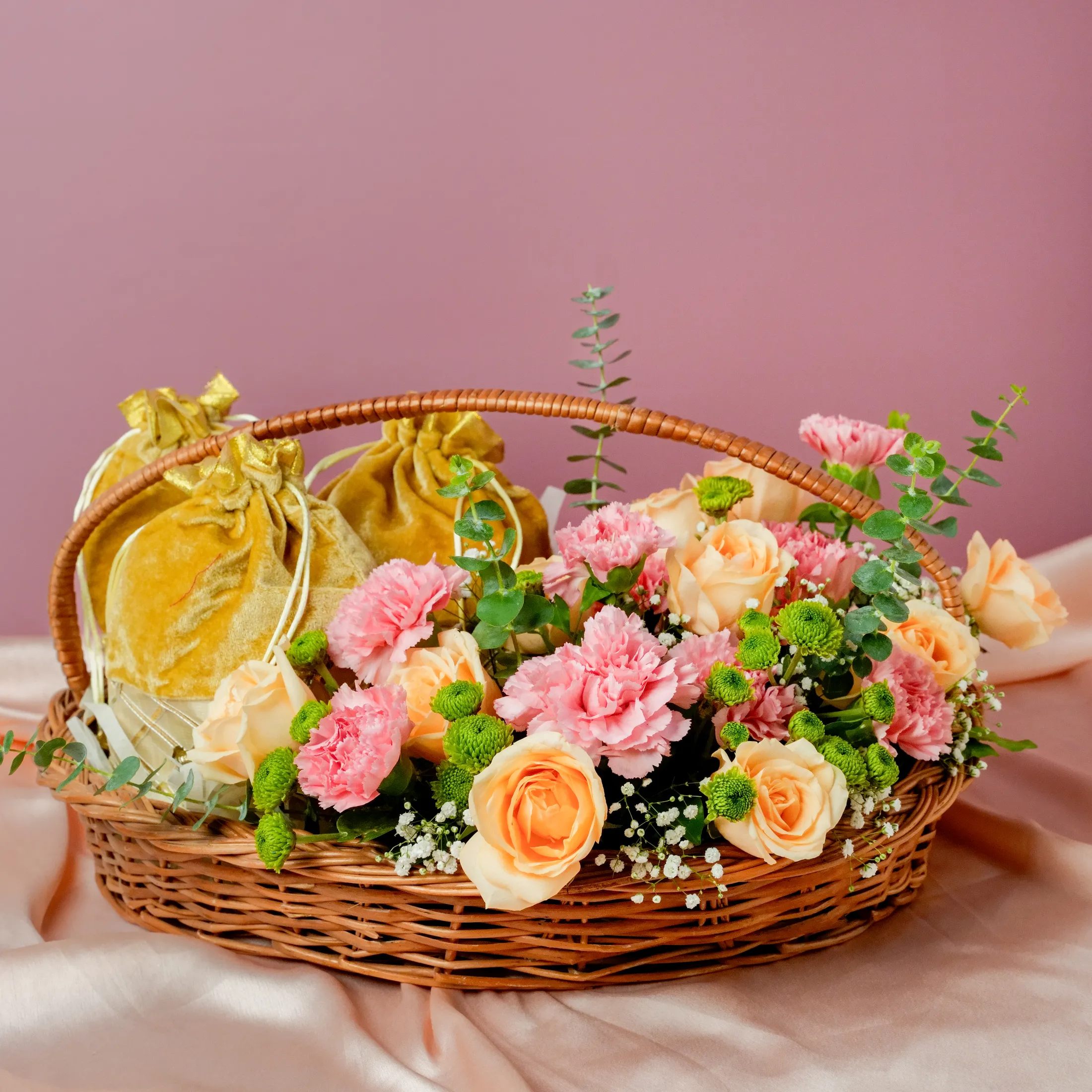 Peach Blossom Dry Fruit Basket