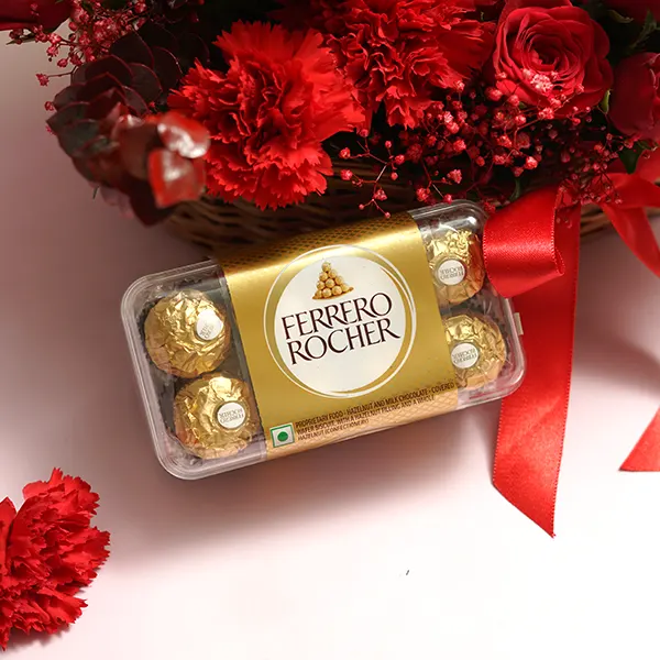 Scarlet Bloom Basket & Chocolates