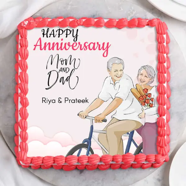 Mom & Dad Anniversary Cake