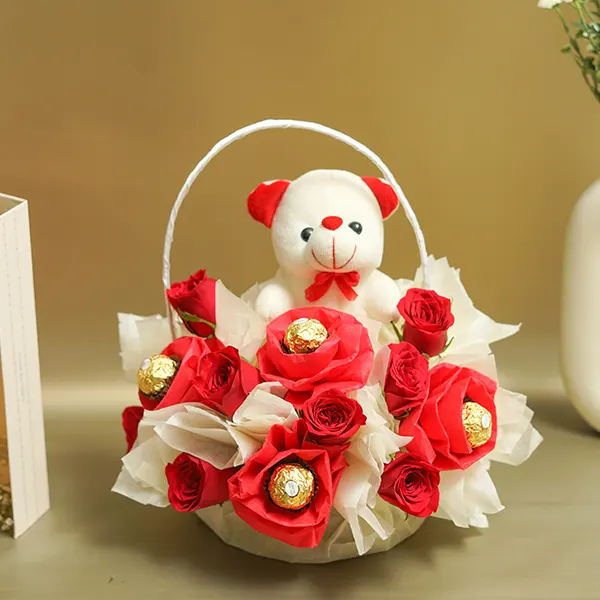 Ferrero Rose Teddy Basket