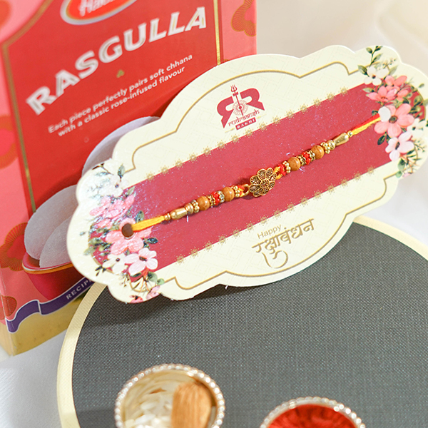 Stone Studded Metal Rakhi Combo
