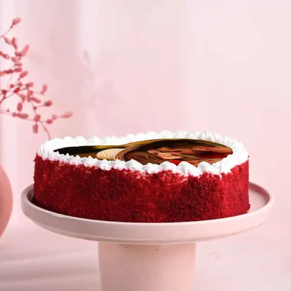 Red Velvet Heart Photo Cake