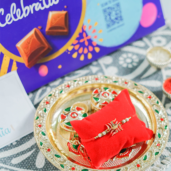 Stone Rakhi with Cadbury Celebrations