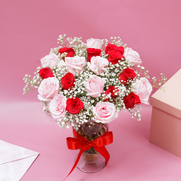Rosy Bliss Glass Vase