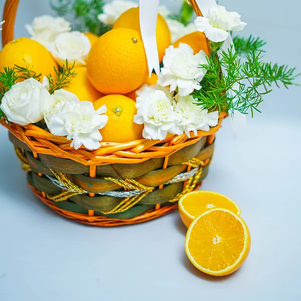 Floral Orange Basket