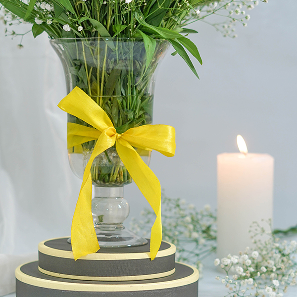 Yellow & White Floral Vase