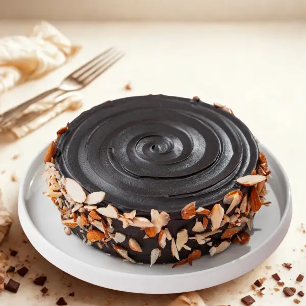 Almond Choco Truffle Cake Eggless