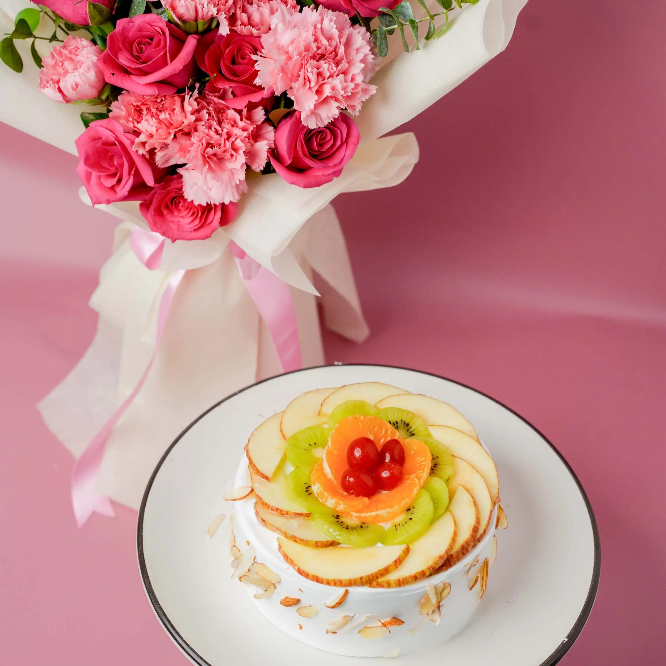 Rosy Radiance & Fruit Cake Rosy Radiance & Fruit Cake