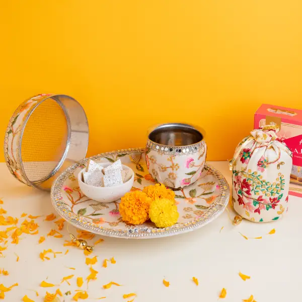 Chauth Thali With Kaju Katli