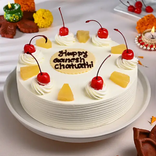 Ganesh Chaturhti Pineapple Cake