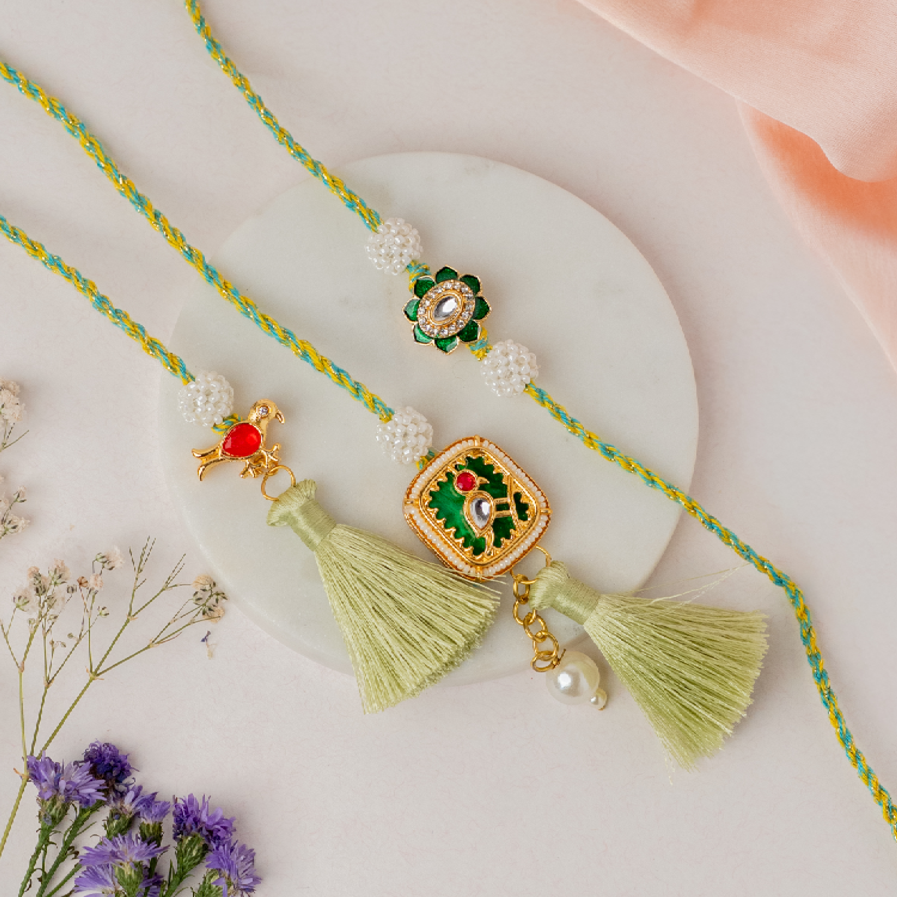 Meenakari Lumba Rakhi & Ladoo