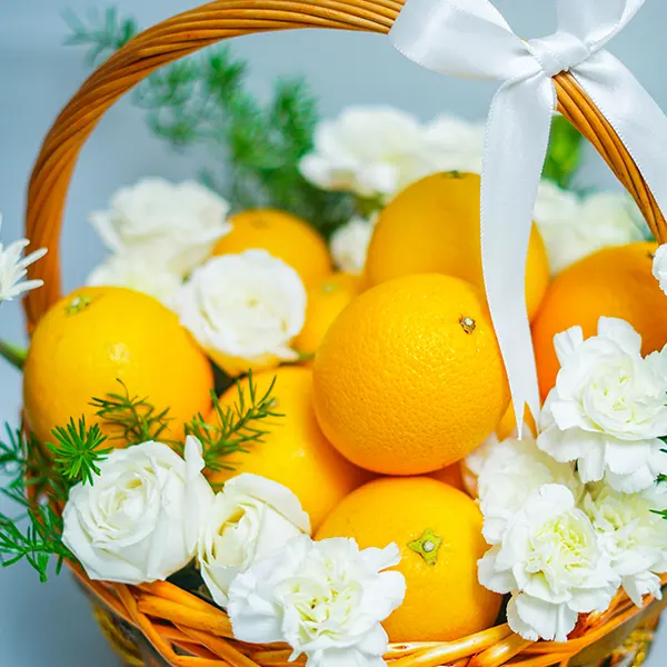 Floral Orange Basket