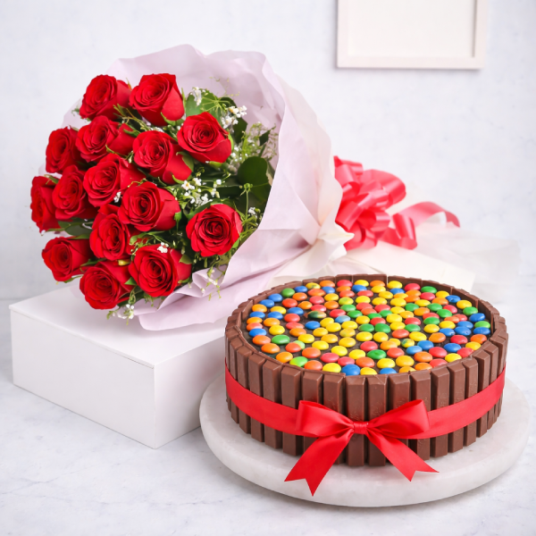 Heartbeat with Mini Gems Cake Heartbeat with Mini Gems Cake