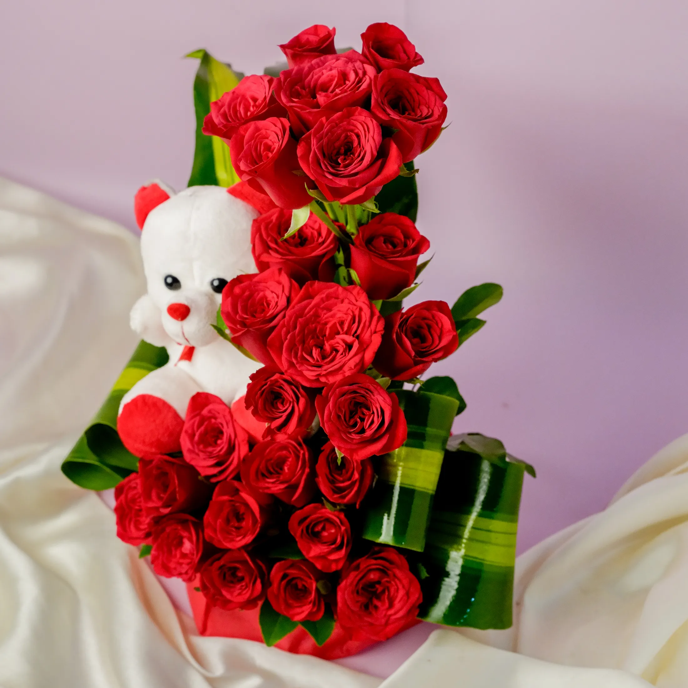 Red Roses & Teddy Delight Red Roses & Teddy Delight