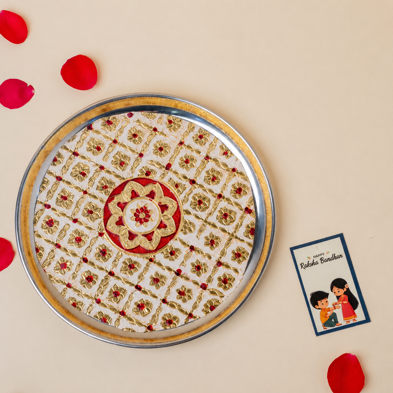 Blue Zircon Rakhi & Dodha Barfi