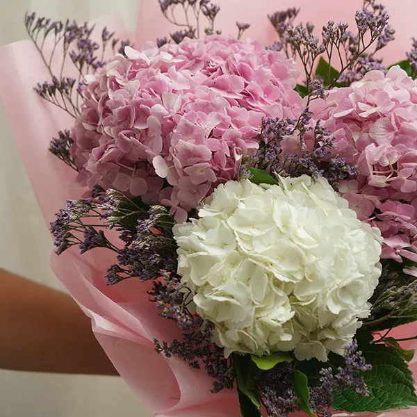 Pink & White Hydrangea Bouquet