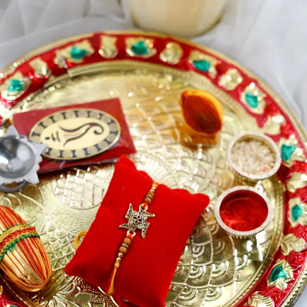 Golden Bliss Rakhi Thali