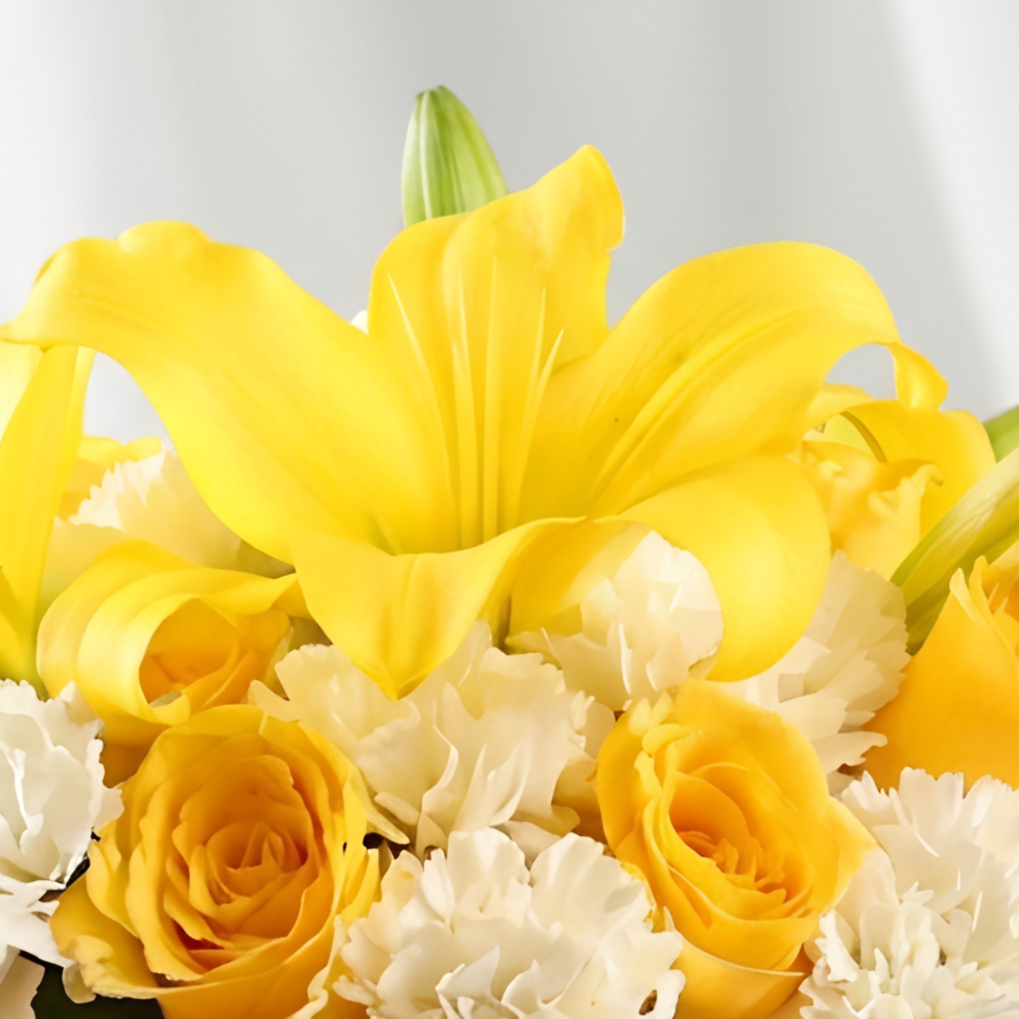 Yellow Roses and White Carnations Charm