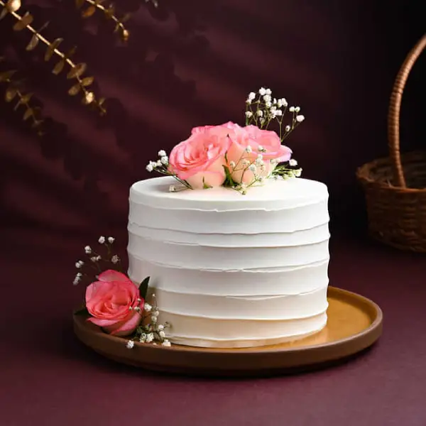 Rose Vanilla Anniversary  Cake