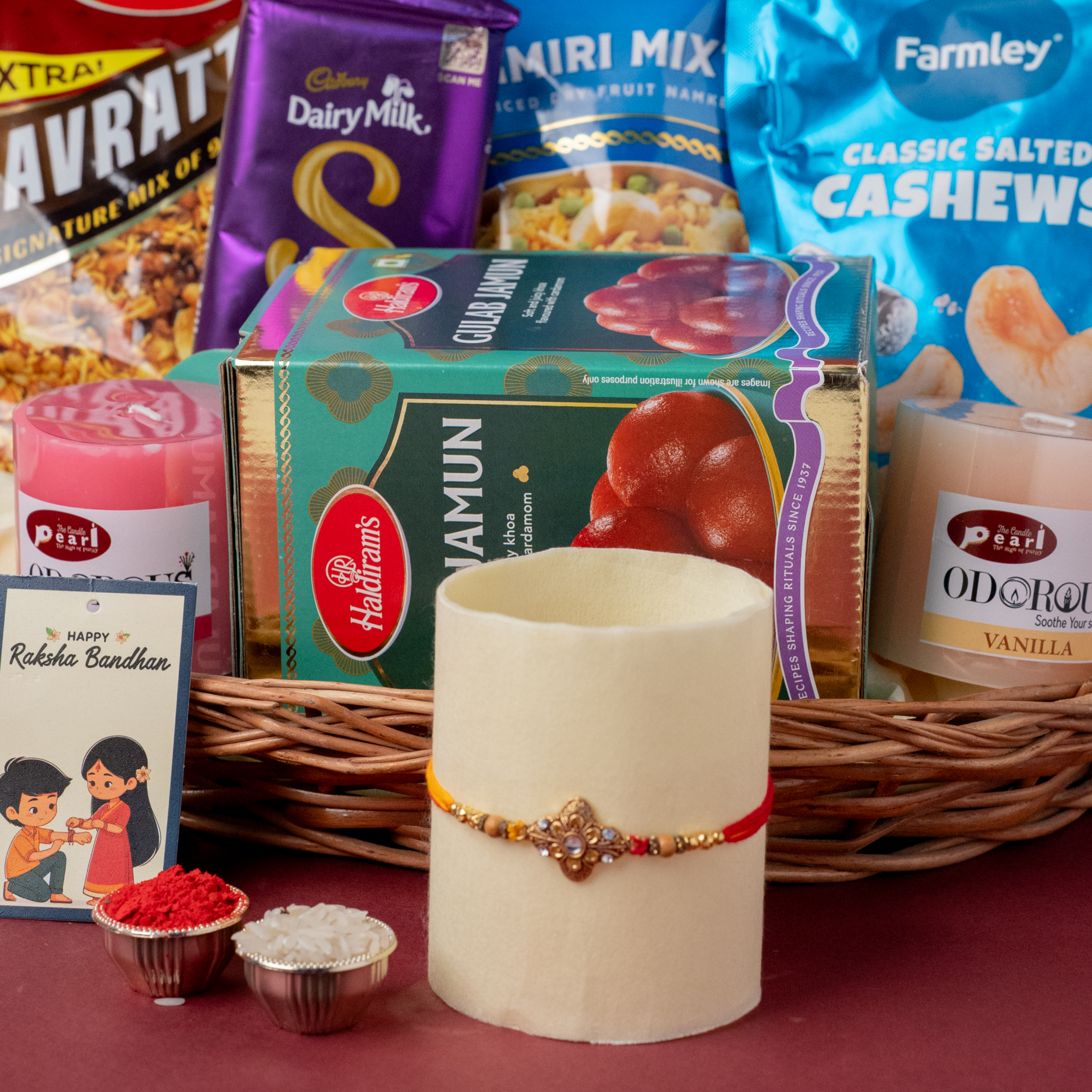 Pearl Rakhi & Delicious Hamper