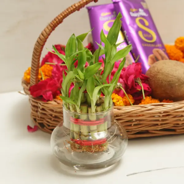 Bamboo Sweet Floral Basket