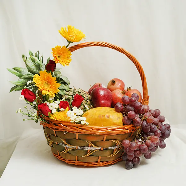 Tropical Fruit Medley with Flowers