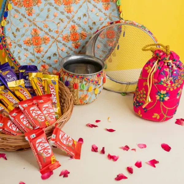 Chocolates With Chauth Thali