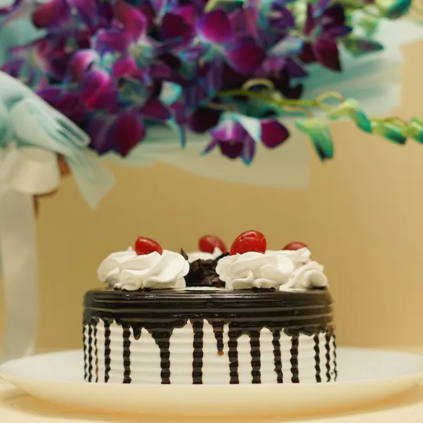 Orchids with Black Forest Cake