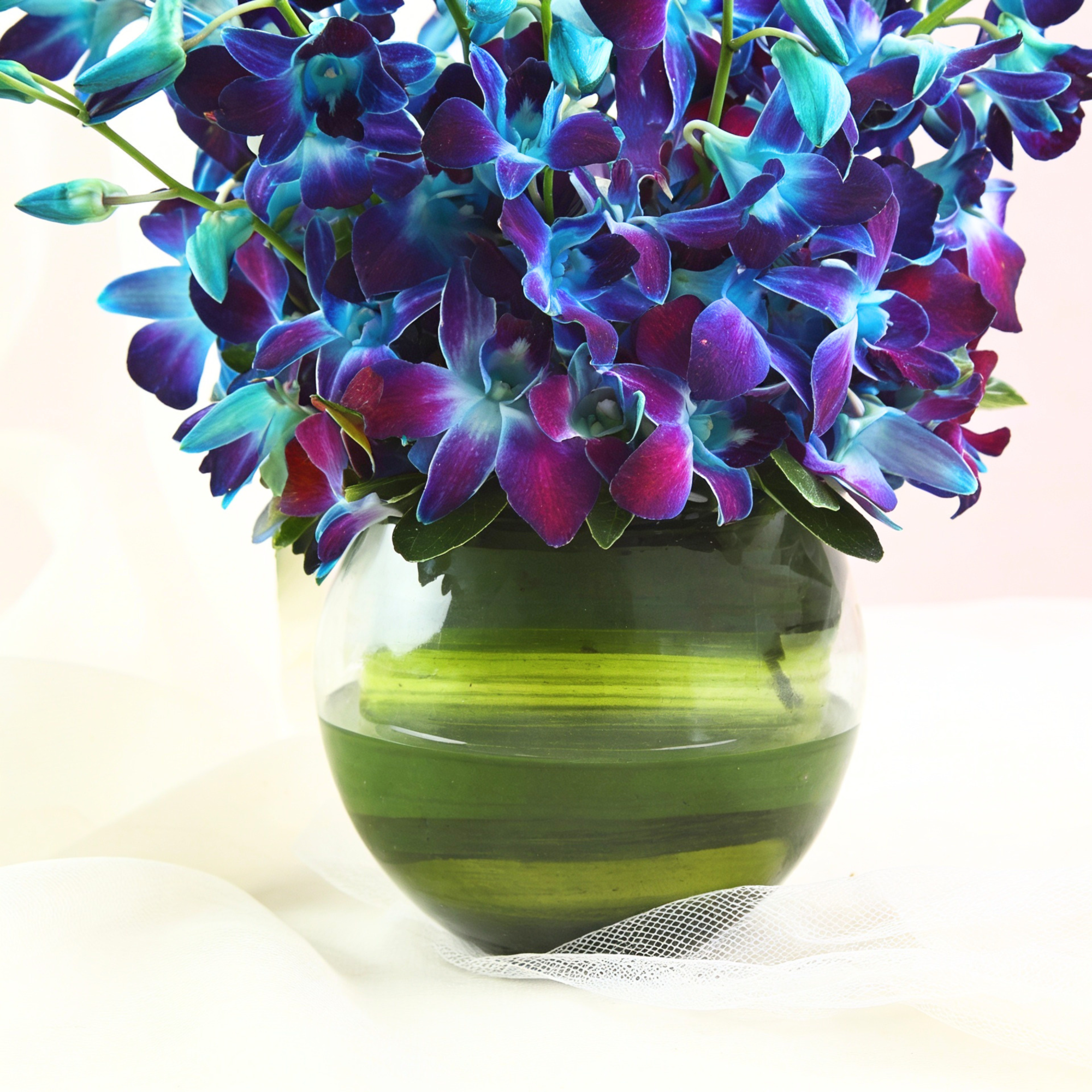 Blue Orchids Vase